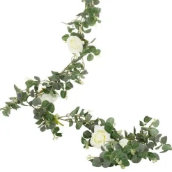 Botanical Wedding Eucalyptus & White Rose Garland - 1.8M