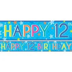 Boys 12Th Birthday Paper Banners - 1M (3Pk)