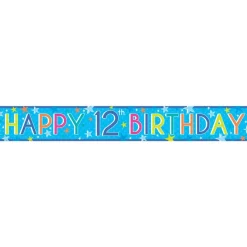 Boys 12Th Birthday Paper Banners - 1M (3Pk)
