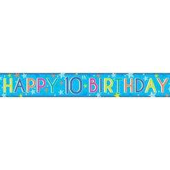 Boys 10Th Birthday Paper Banners - 1M (3Pk)