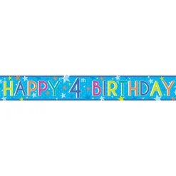 Boys 4Th Birthday Paper Banners - 1M (3Pk)