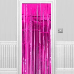Bright Pink Foil Curtain - 2.4M