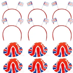 British Mini Hats & Flag Headbands - Kit For12