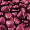 Burgundy Foil Chocolate Hearts - 1Kg