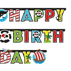Captain Pirate 'Happy Birthday' Paper Banner - 1.8M