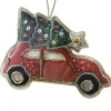 Car Tree Velvet Embroidered Decoration