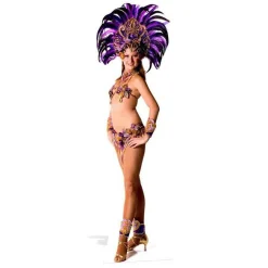 Carnival Purple Peacock Babe Cardboard Cutout - 194Cm X 59Cm