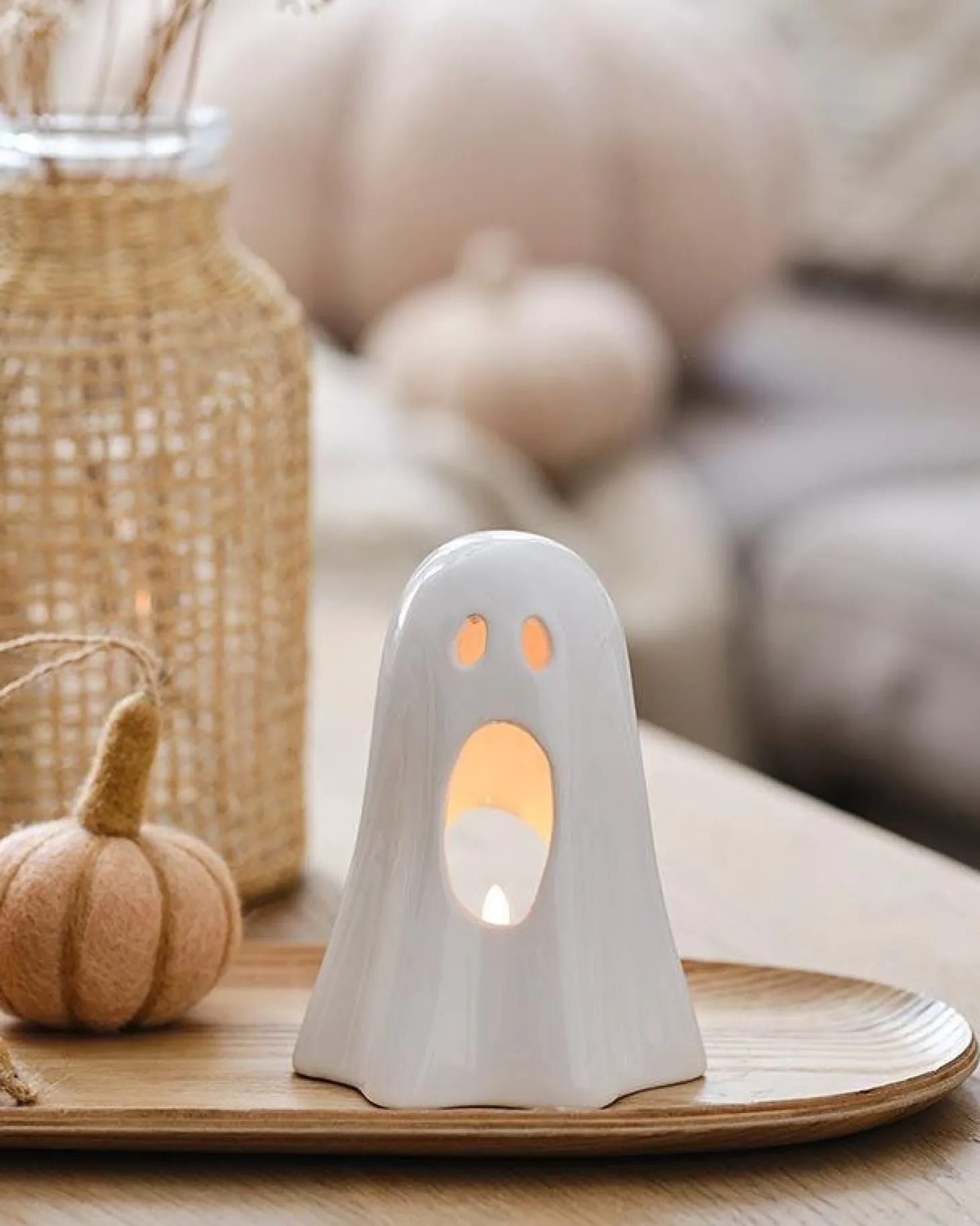 Ceramic Ghost Tea Light Holder