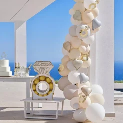 Champagne Bottle With Balloon Bubbles Arch - 70 Balloons