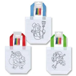 Christmas Colour In Canvas Bag