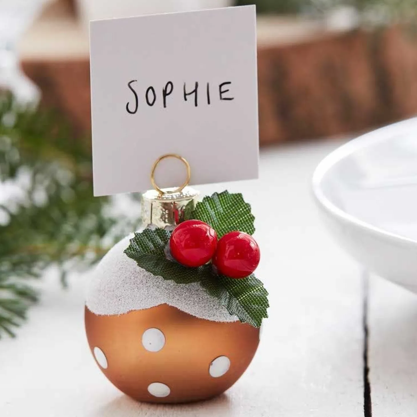 Christmas Pudding Place Card Holder (6Pk)