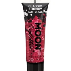 Chunky Glitter Body Gel - Red 12 Ml