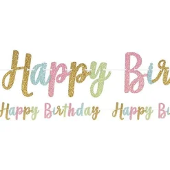 Confetti Fun 'Happy Birthday' Glitter Letter Banner - 3.65M