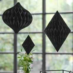 Contemporary Wedding Black Honeycomb Decorations (3Pk)