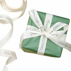 Cream Merry Christmas Ribbon - 5M