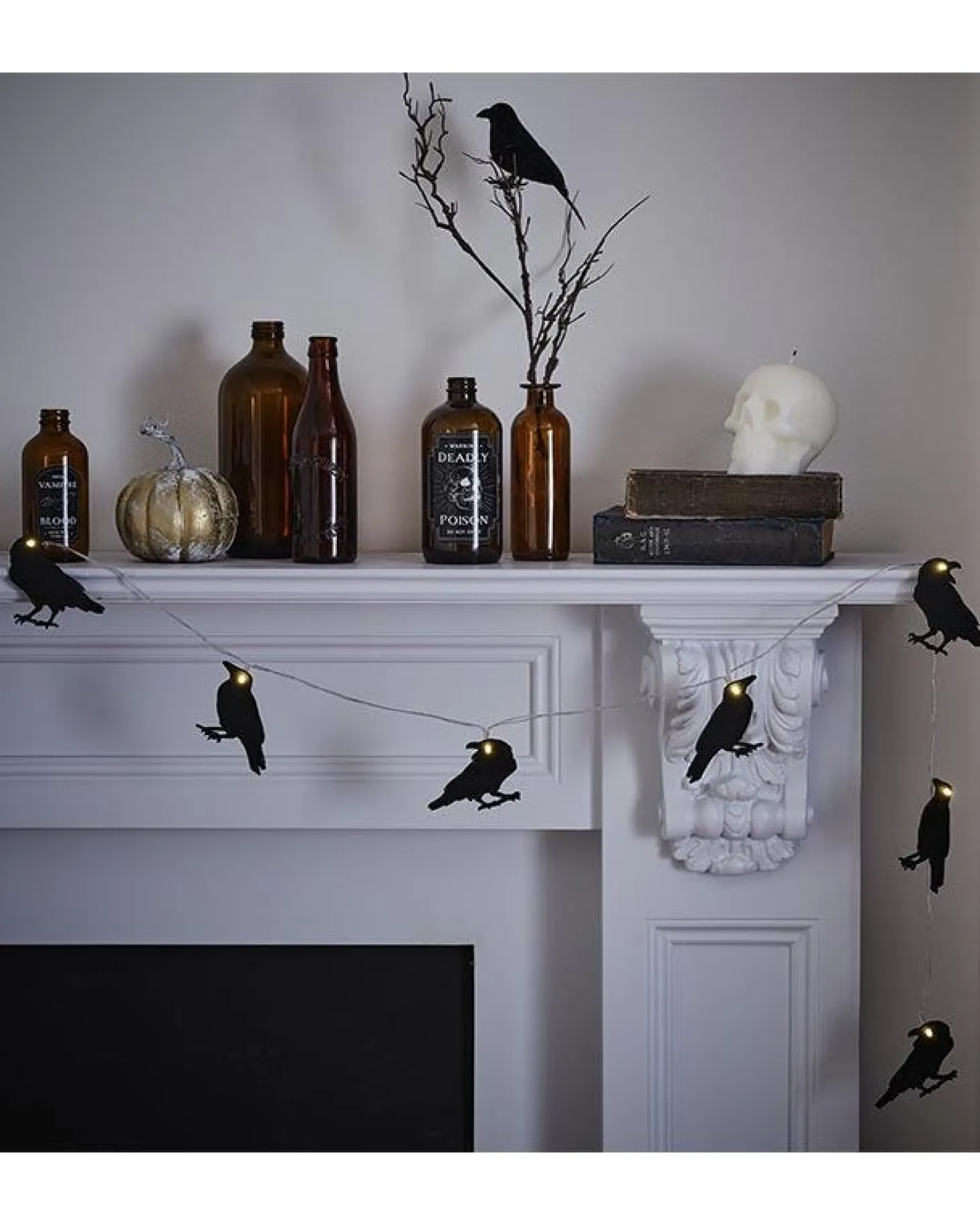 Crow Led Wooden Bunting