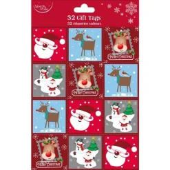 Cute Santa & Friends Gift Tags (32Pk)