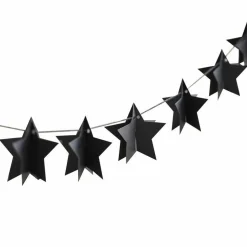 3D Star Black Paper Bunting - 2M