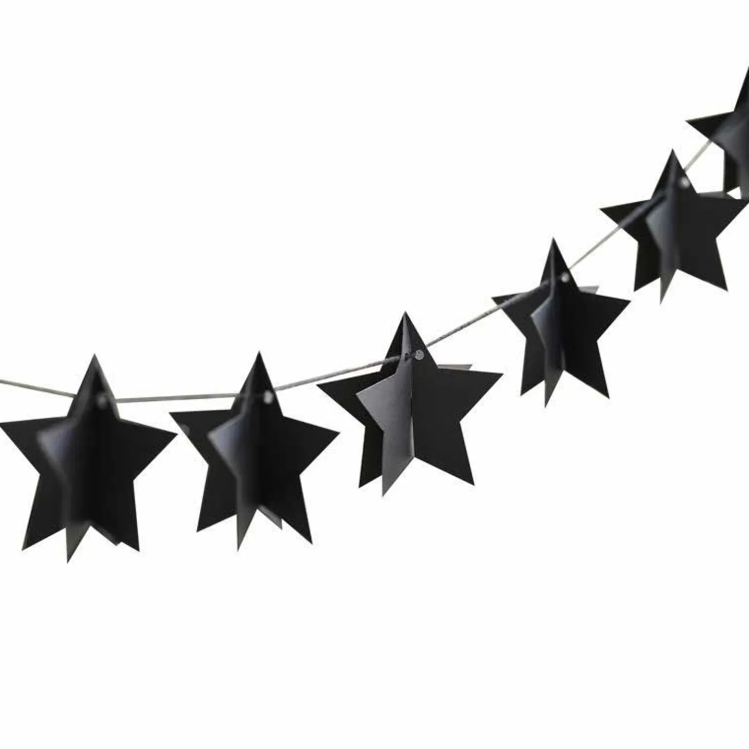 3D Star Black Paper Bunting - 2M