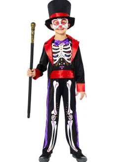 Dapper Day Of The Dead Jumpsuit - Child Costume