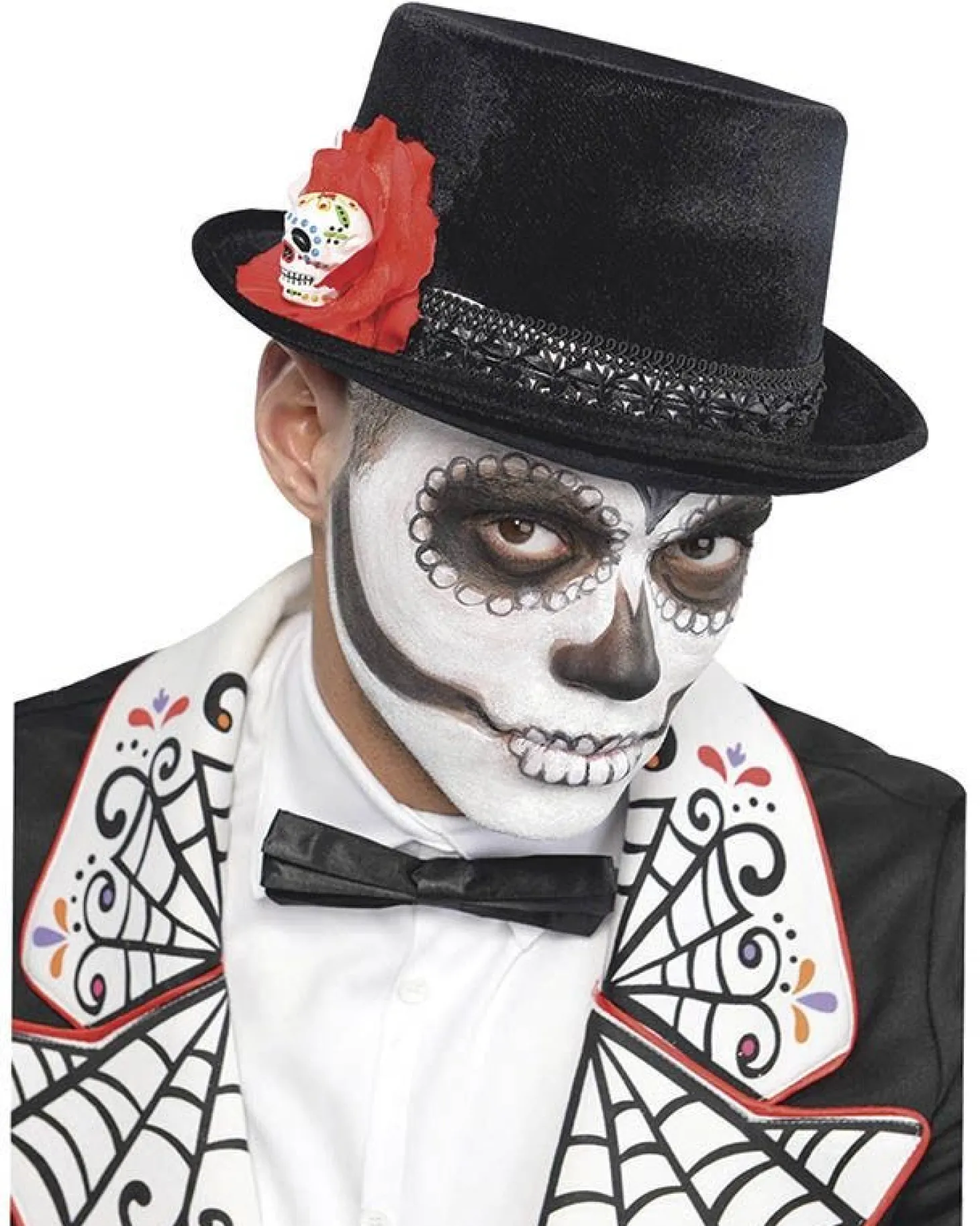 Day Of The Dead Flower Top Hat