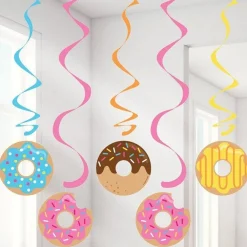Doughnut Time Dizzy Dangler Hanging Decorations - 99Cm (5Pk)