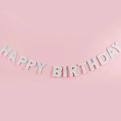 Eco Pastel Rainbow Happy Birthday Banner - 2M