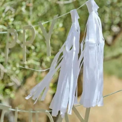 Eco Sage Green 'Happy Birthday' Letter Banner With Tassels - 1.5M