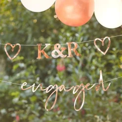 Engaged Rose Gold Customisable Bunting