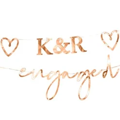 Engaged Rose Gold Customisable Bunting