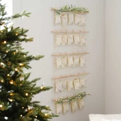 Fabric Christmas Advent Calendar Kit With Foliage