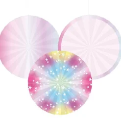 Fairy Princess Hanging Fan Decorations (3Pk)