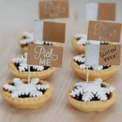 Festive Silver Foiled Cake Picks (12Pk)