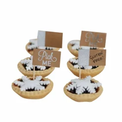 Festive Silver Foiled Cake Picks (12Pk)