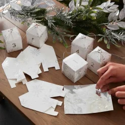 Fill Your Own Snowflake Print Advent Boxes (24Pk)