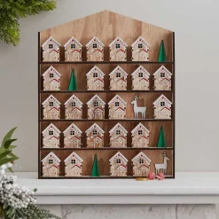 Fill Your Own Wooden House Advent Calendar - 37.5Cm X 30Cm