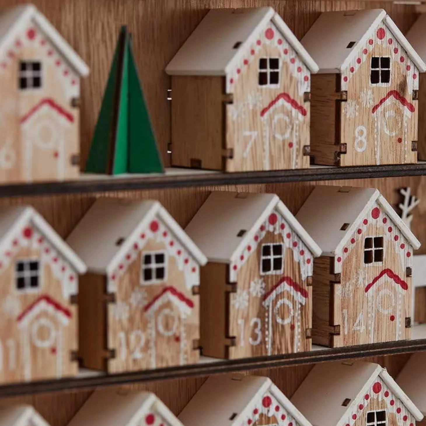 Fill Your Own Wooden House Advent Calendar - 37.5Cm X 30Cm