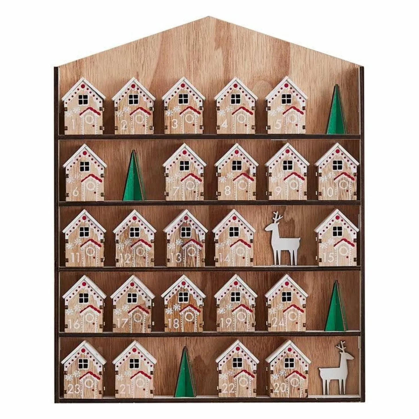 Fill Your Own Wooden House Advent Calendar - 37.5Cm X 30Cm