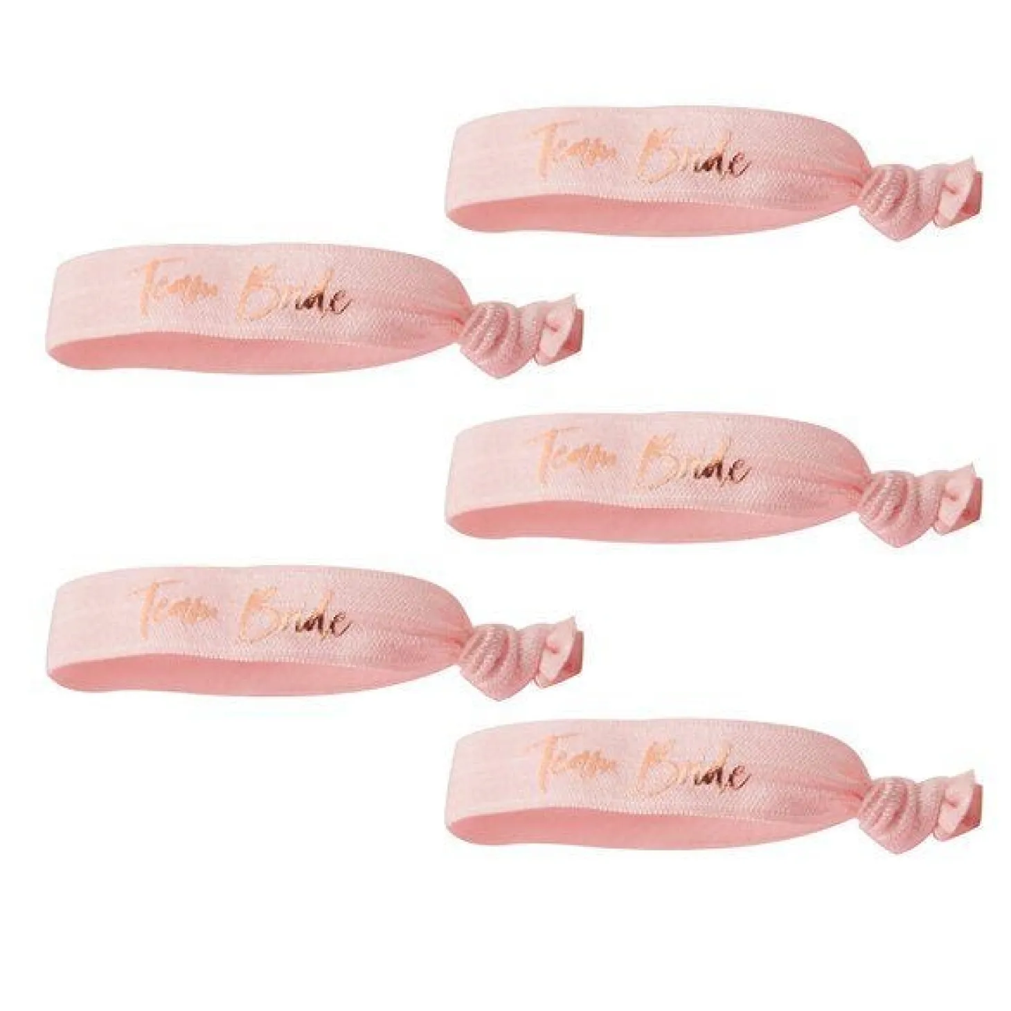 Floral Hen Party 'Team Bride' Rose Gold Foiled Wristbands (5Pk)