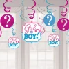 Gender Reveal Hanging Swirls (12Pk)