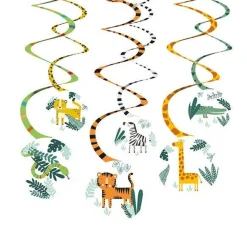 Get Wild Safari Hanging Swirl Decorations (6Pk)
