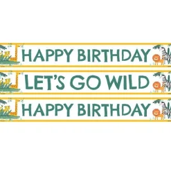 Get Wild Safari Paper Birthday Banners - 1M (3Pk)