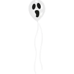Ghost Balloons With Streamers - 11" Latex (3Pk)