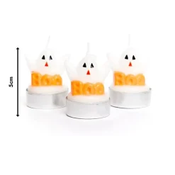 Ghost Tea Light Candles - 5Cm (3Pk)