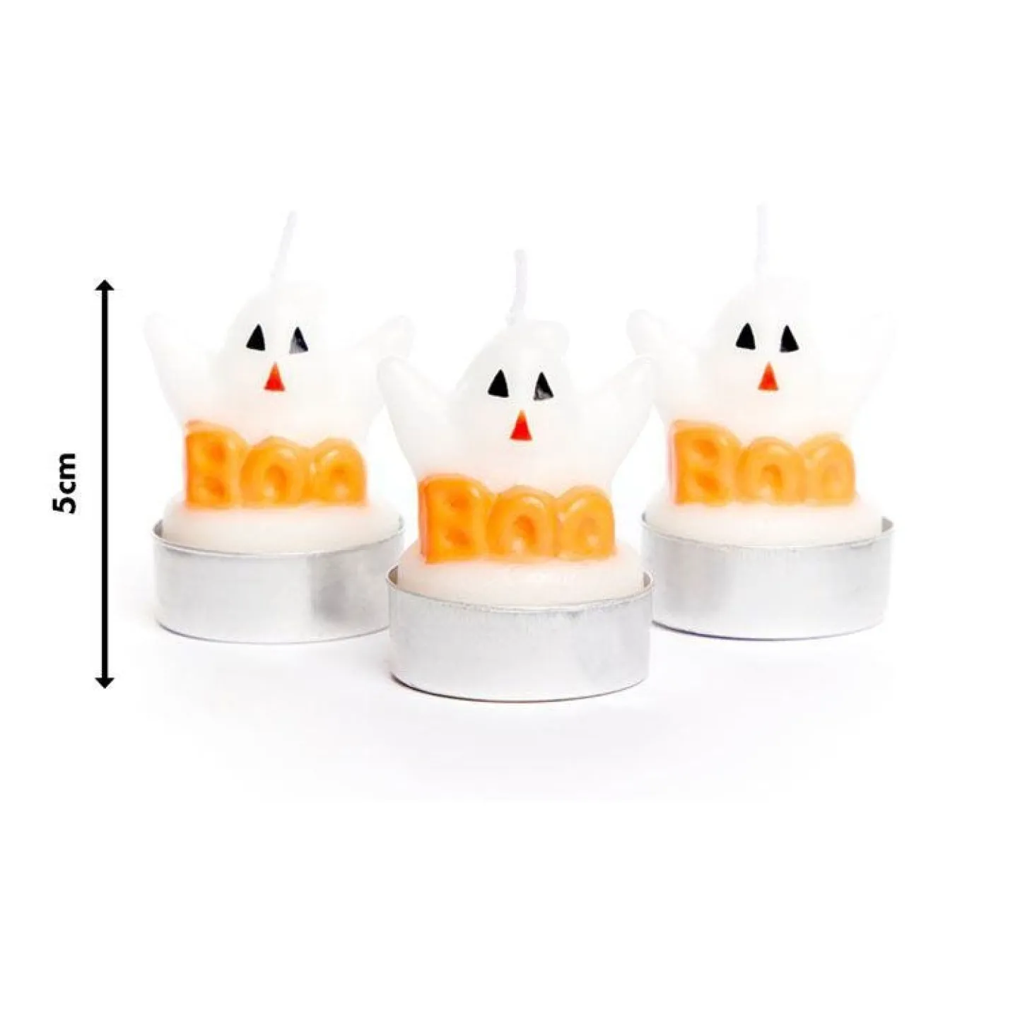Ghost Tea Light Candles - 5Cm (3Pk)