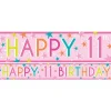 Girls 11Th Birthday Paper Banners - 1M (3Pk)