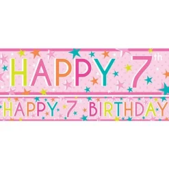 Girls 7Th Birthday Paper Banners - 1M (3Pk)