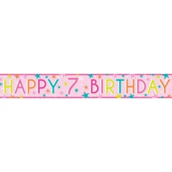 Girls 7Th Birthday Paper Banners - 1M (3Pk)