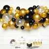 Gold & Black Balloon Arch Garland - 66 Balloons