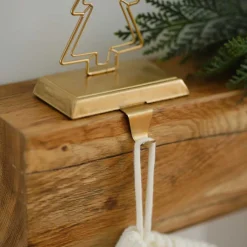 Gold Christmas Tree Stocking Holder - 17Cm